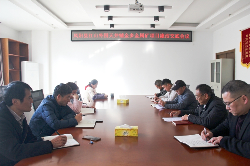 队纪委组织召开凤阳县江山外围天井铺金多金属矿普查项目廉洁交底专题会议